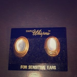 Gold plated oval earrings